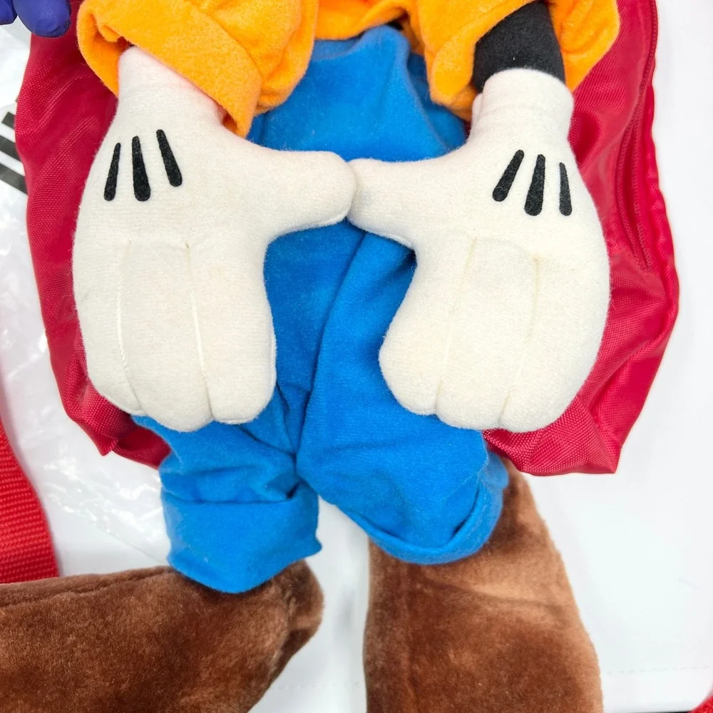 Vintage Disney Goofy Plush Backpack Red Pyramid Handbags Mickey's Stuff RARE NWT